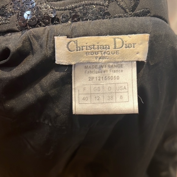 Christian Dior Sz 8 Lightly Quilted Beaded Snap Closure Blazer Jacket - Picture 12 of 12